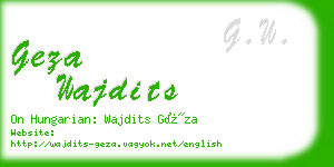 geza wajdits business card